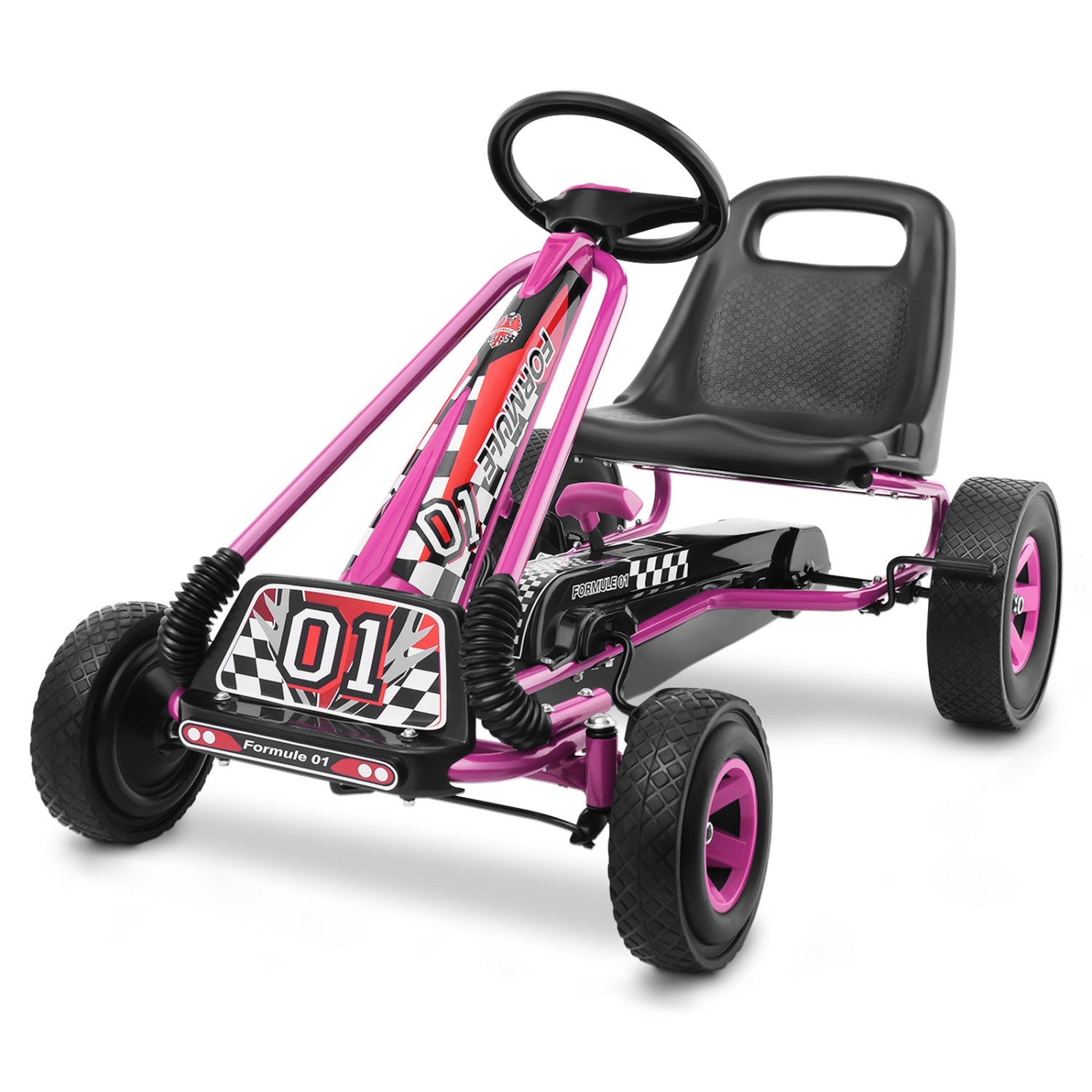 4 Wheels Kids Ride On Pedal Powered Bike Go Kart Racer Car Outdoor Play Toy