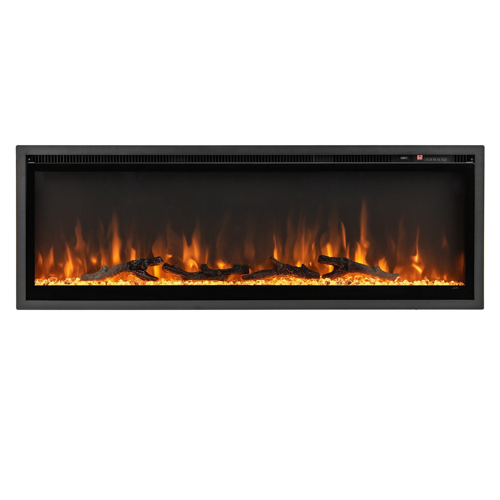 Electric Fireplace in-Wall Recessed with Remote Control and Adjustable Color and Brightness