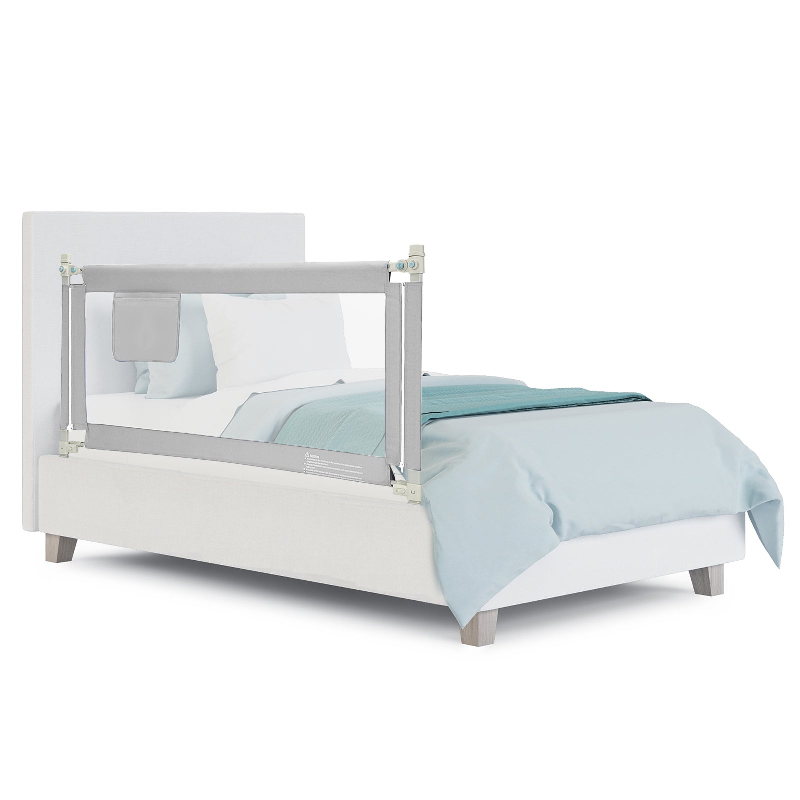 57 Inch Toddlers Vertical Lifting Baby Bed Rail Guard with Lock