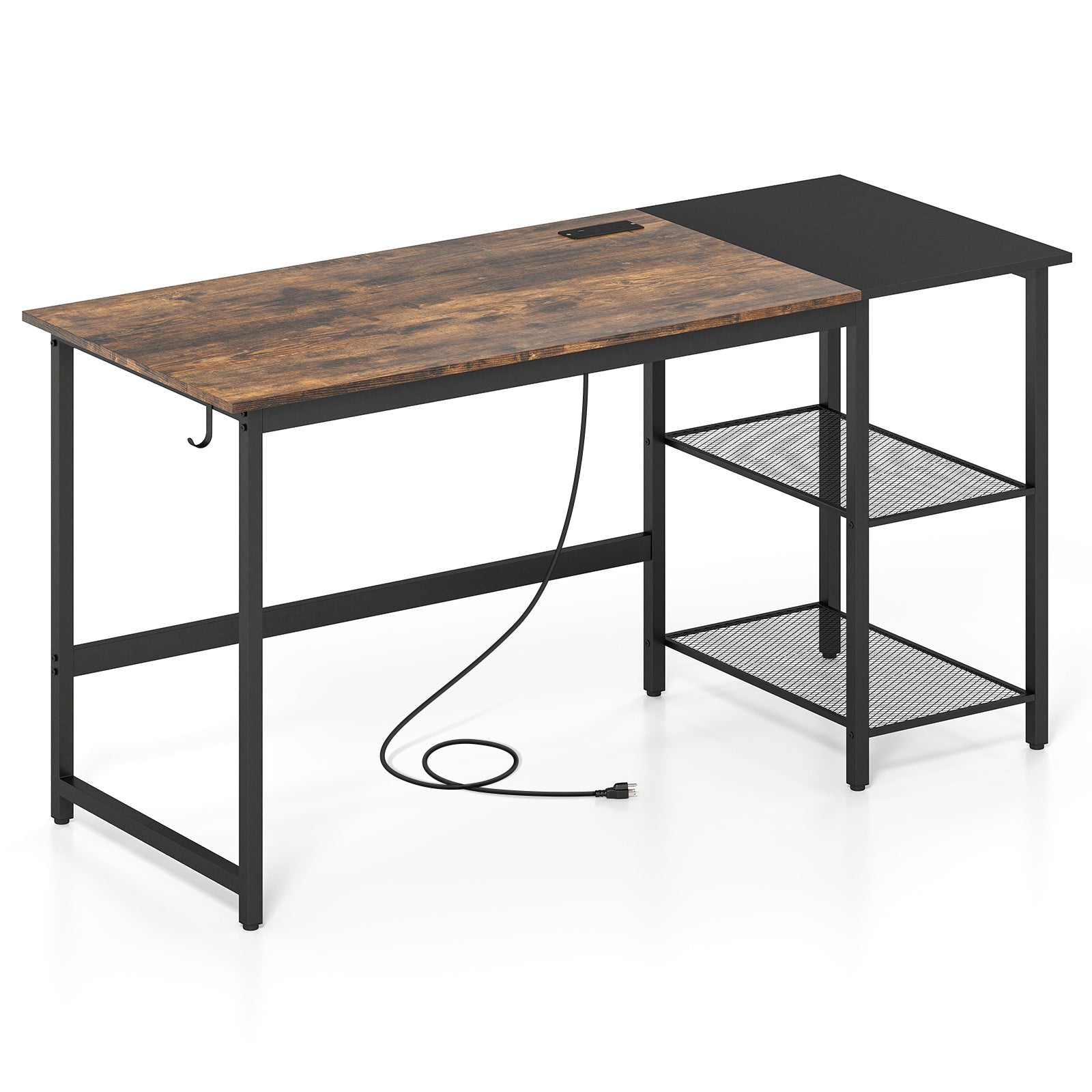 59 Inch Home Office Computer Desk with Removable Storage Shelves