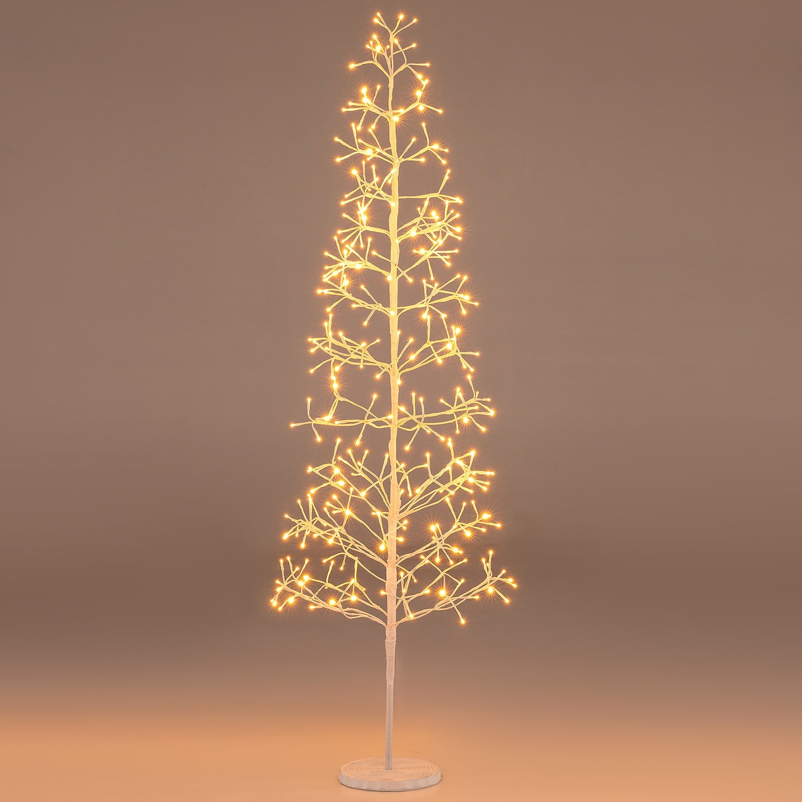 5/6/7 FT Lighted Birch Tree Pre-lit Twig Tree with 240/320/456 Warm White Light LED Lights