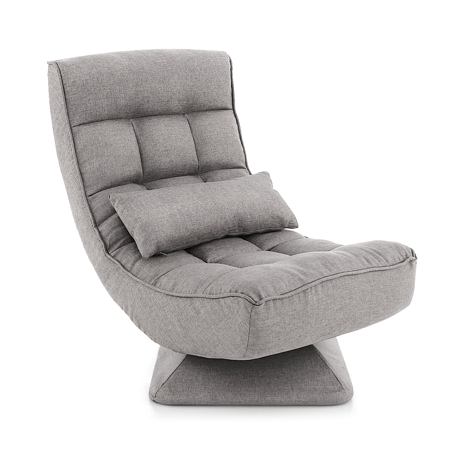 5-Level Adjustable 360° Swivel Floor Chair with Massage Pillow