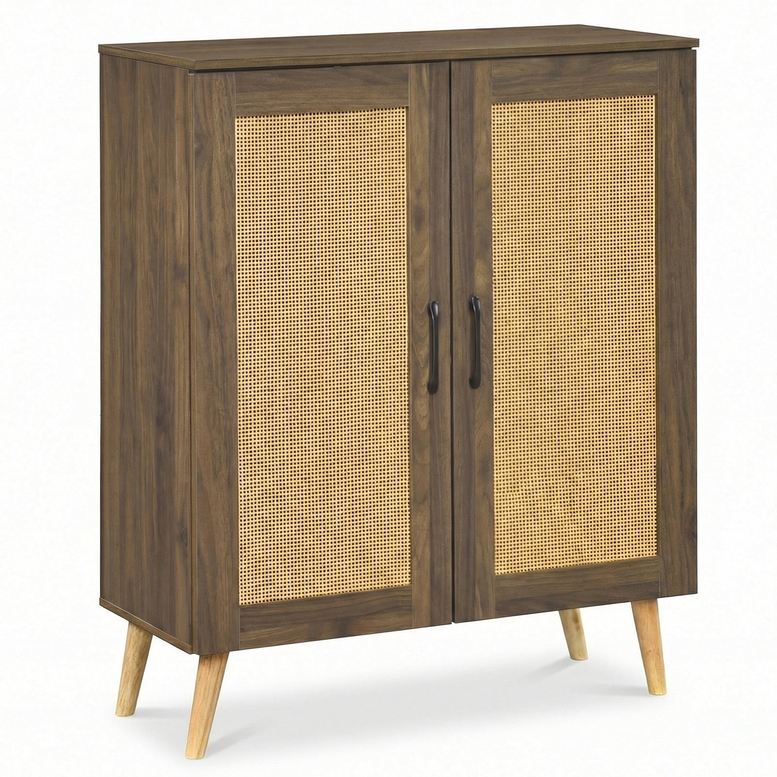 5-Tier Rattan Shoe Cabinewith 3 Removable Shelves