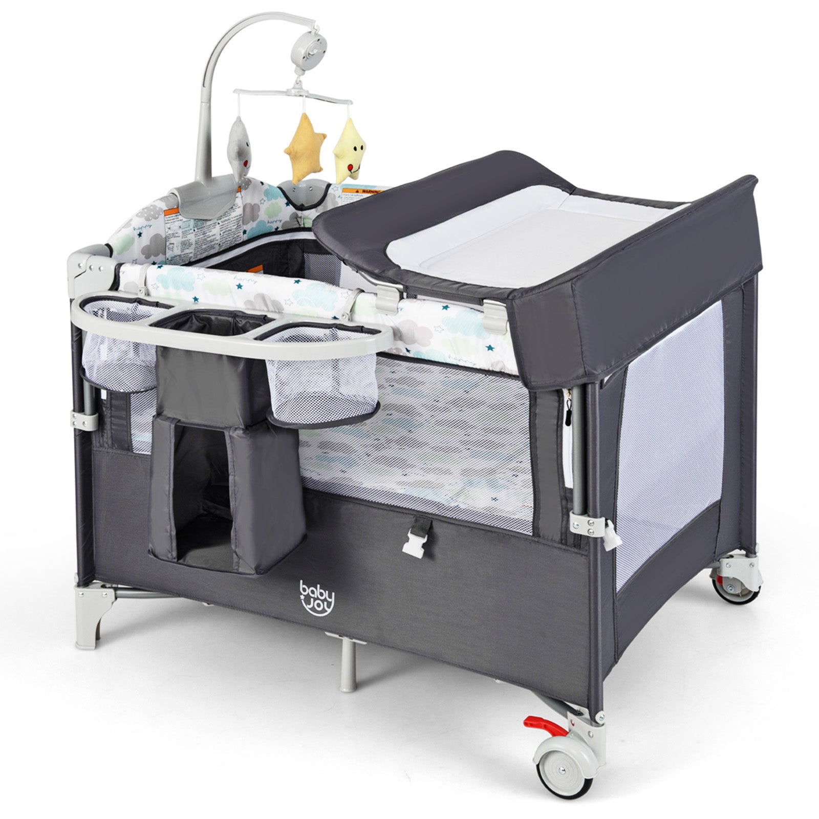 5-in-1 Portable Pack and Play with Diaper Changing Table