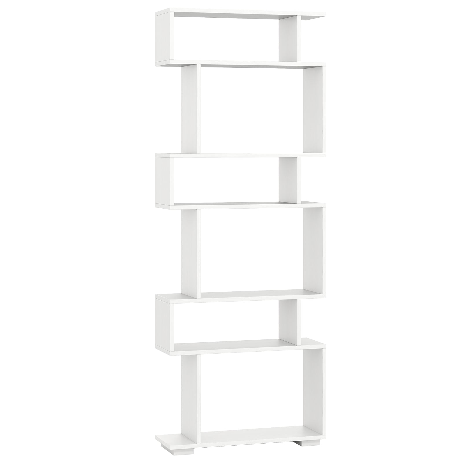6-Tier Geometric Bookshelf with 2 Anti-Tipping Kits for Home Office