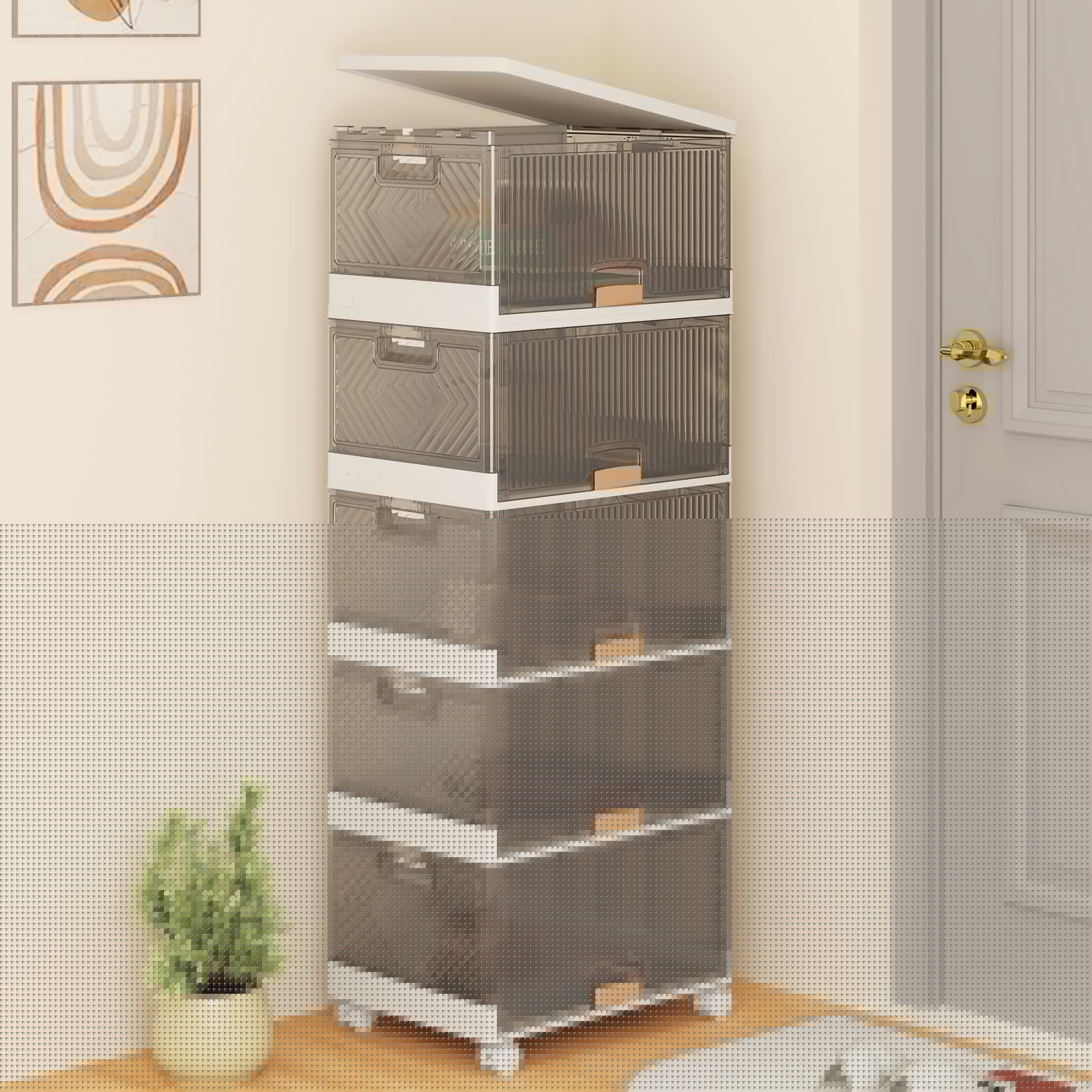 3/4/5/6-Cube Stackable Storage Bins with Detachable Wheels