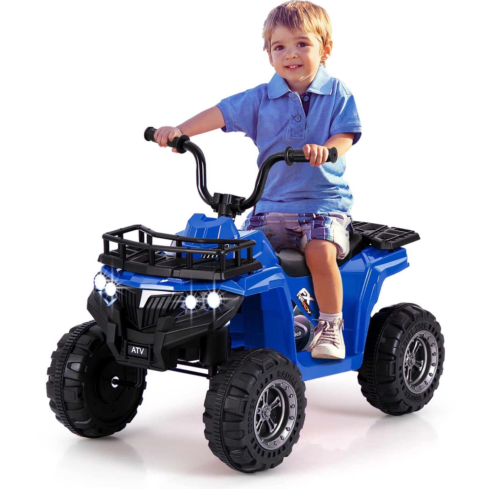 6V Kids Ride On Electric ATV with LED Headlights and MP3 Player