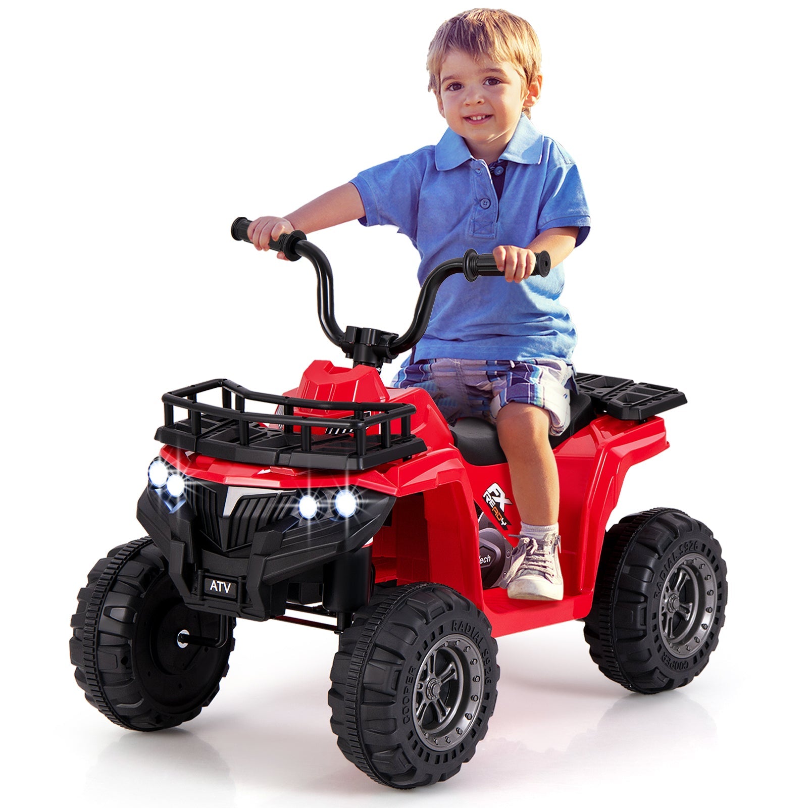 6V Kids Ride On Electric ATV with LED Headlights and MP3 Player