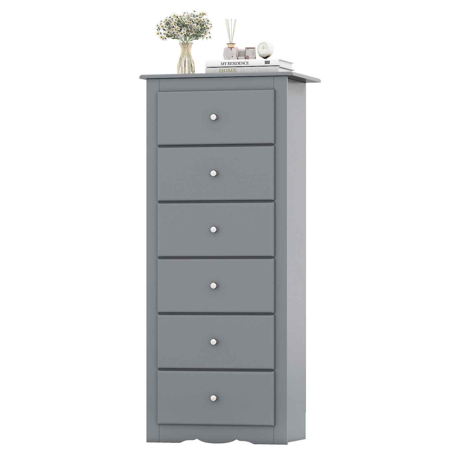 6 Drawers Chest Dresser Clothes Storage Bedroom Furniture Cabinet