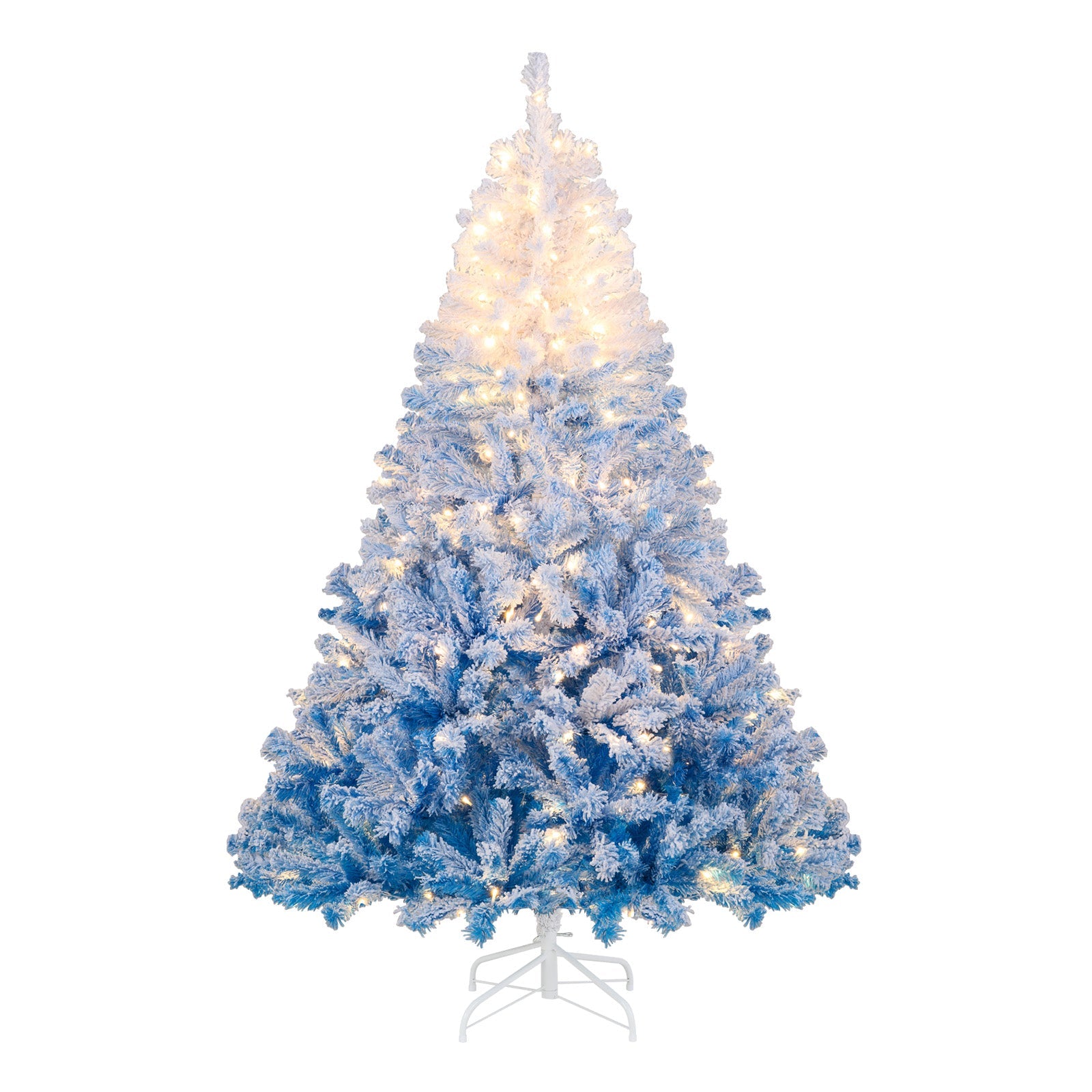 5/6/7/8 FT Artificial Christmas Tree with Warm White LED Lights and 8 Modes