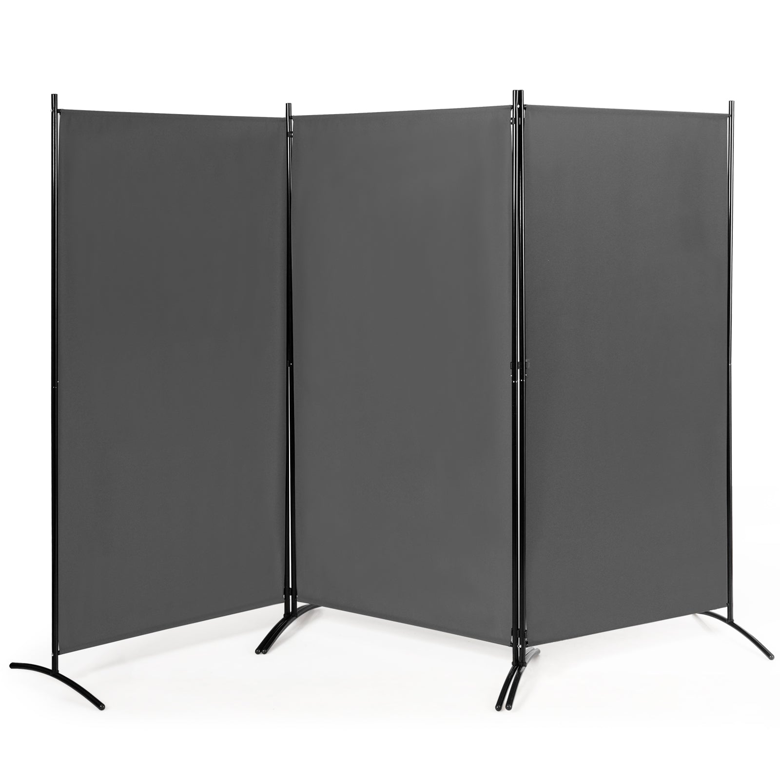 6 Feet 3 Panel Room Divider with Durable Hinges Steel Base