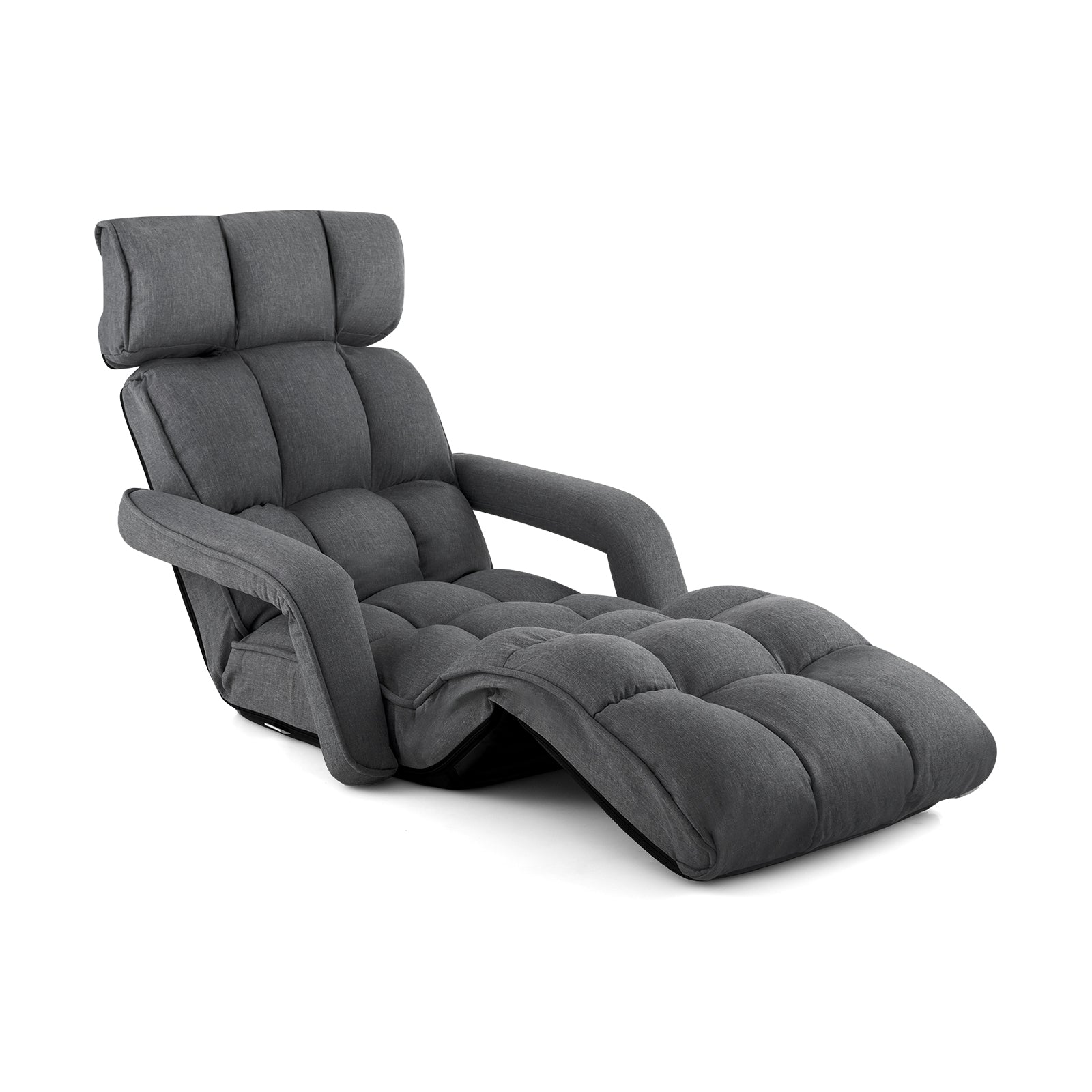 6-Position Adjustable Floor Chair with Adjustable Armrests and Footrest