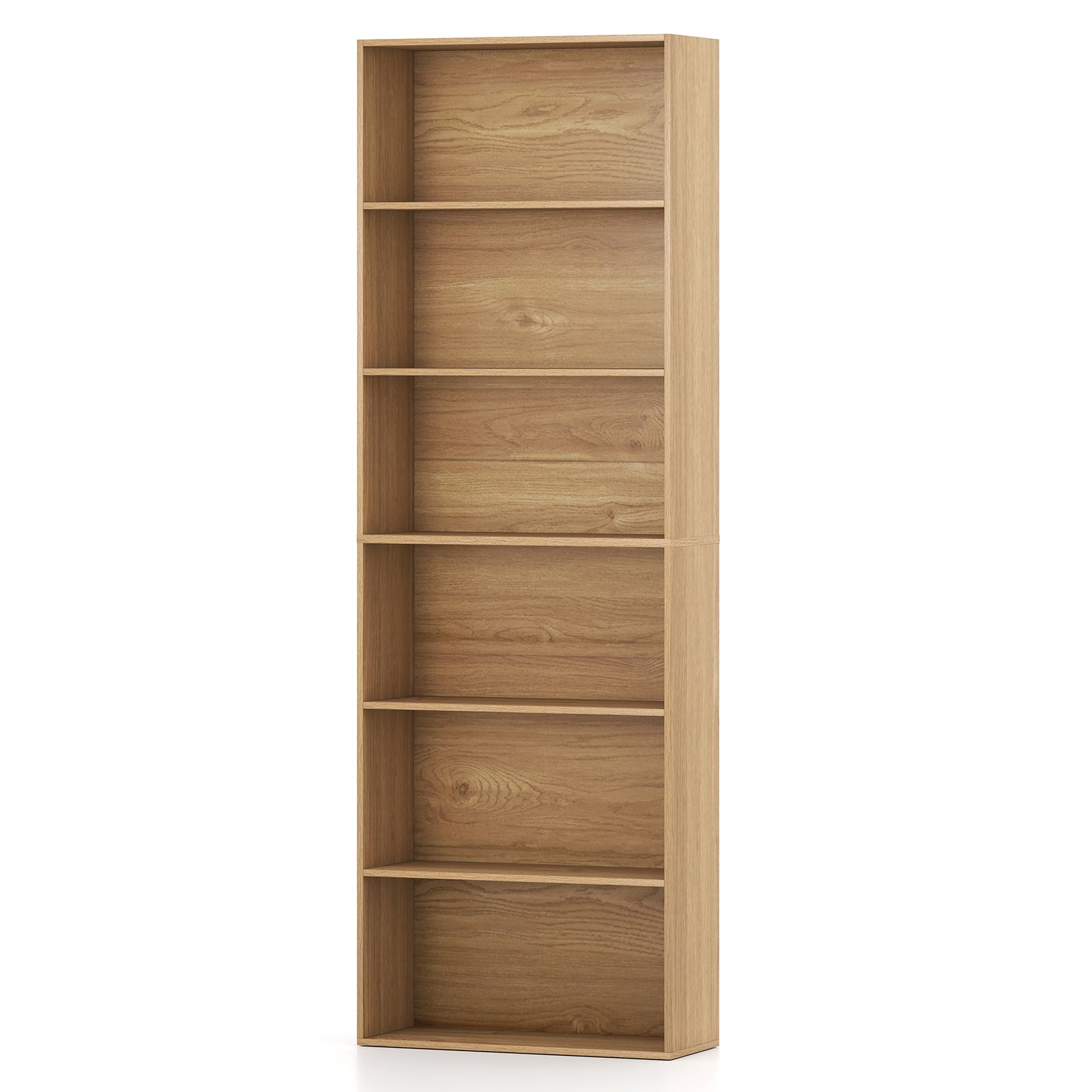 6-Tier Bookcase with 6 Open Shelves and Anti-Toppling Kits