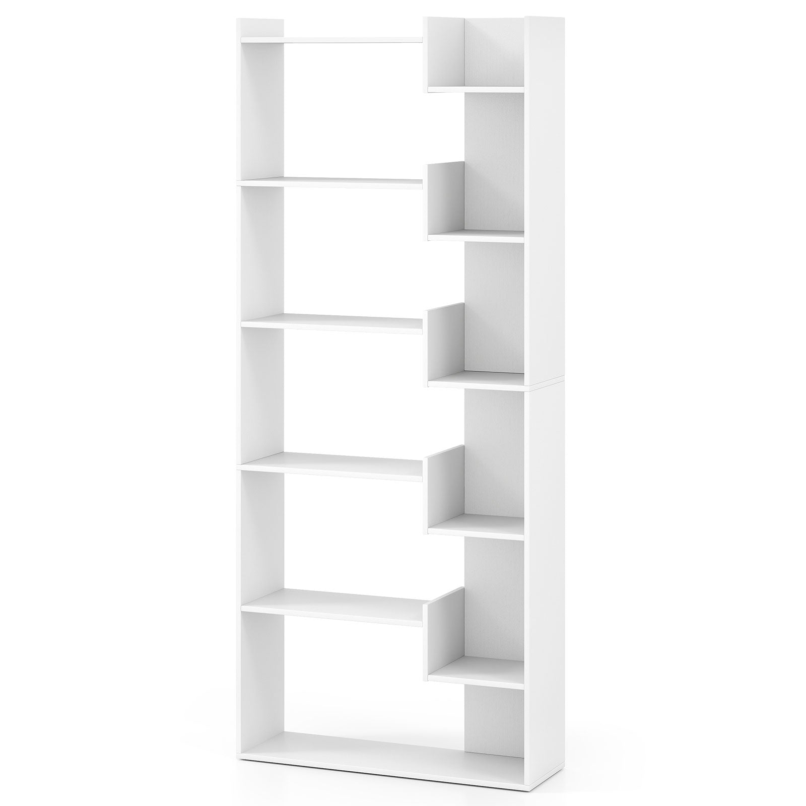 6-Tier Bookshelf Wooden Bookcase with 2 Anti-Tipping Kits Open Display Shelf