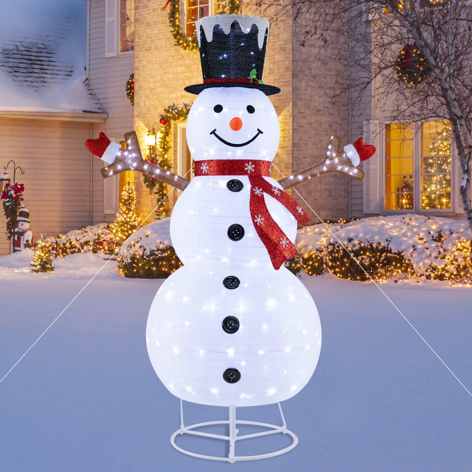 Pre-Lit Pop-up Christmas Decoration with 180 Cold White LED Lights