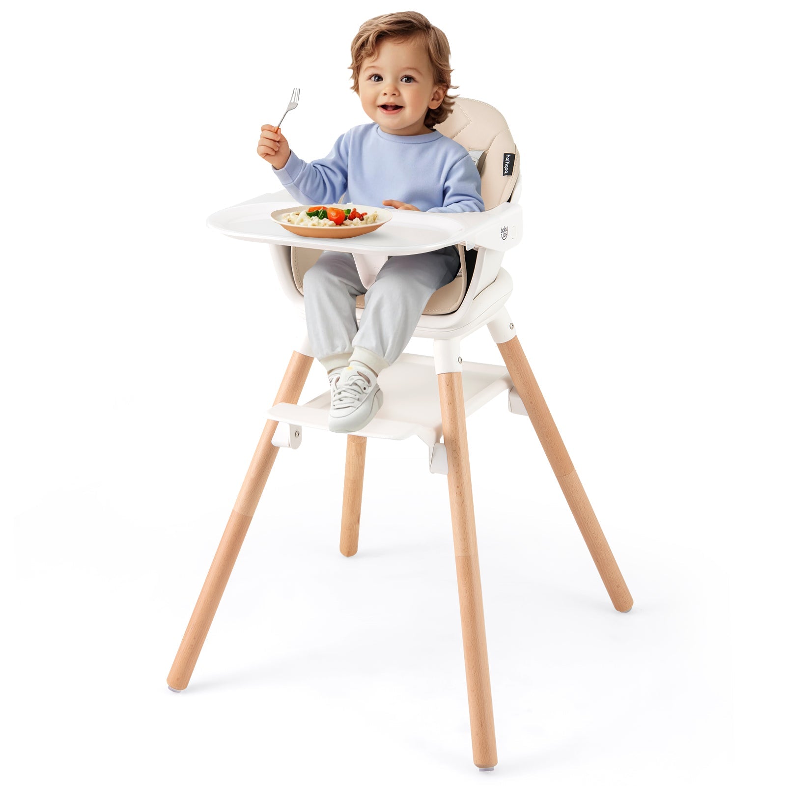 6-in-1 Baby High Chair with Removable Dishwasher and Safe Tray-White