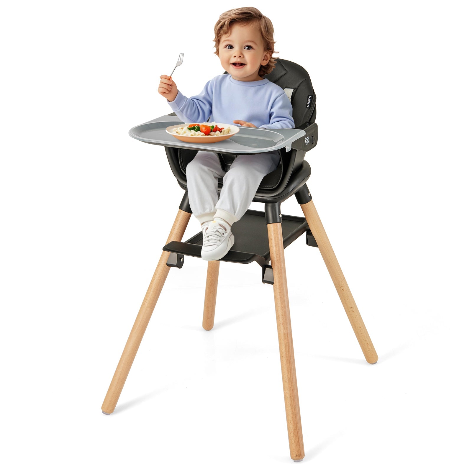 6-in-1 Baby High Chair with Removable Dishwasher and Safe Tray-White