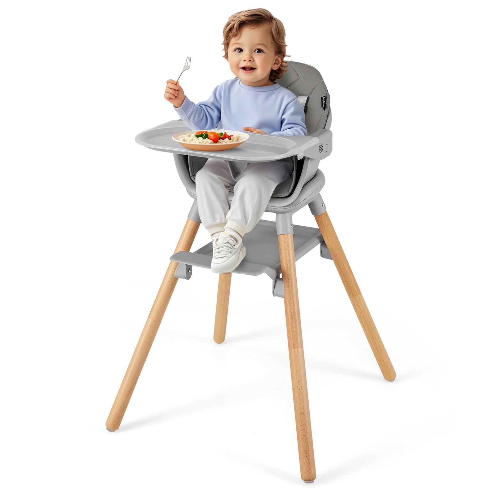 6-in-1 Baby High Chair with Removable Dishwasher and Safe Tray-White