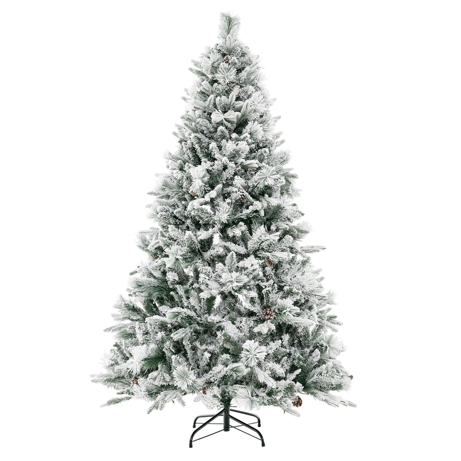 4.5/6/7 Feet Artificial Xmas Tree with Pine Needles and LED Lights