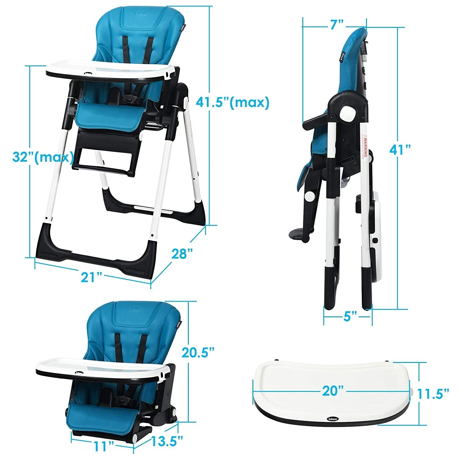 4-in-1 High Chair–Booster Seat with Adjustable Height and Recline