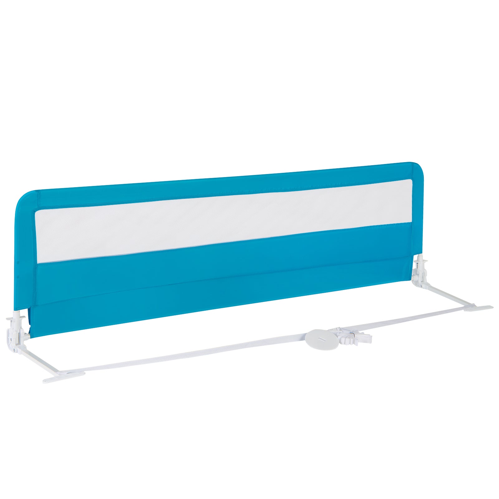 71 Inch Extra Long Swing Down Bed Guardrail with Safety Straps