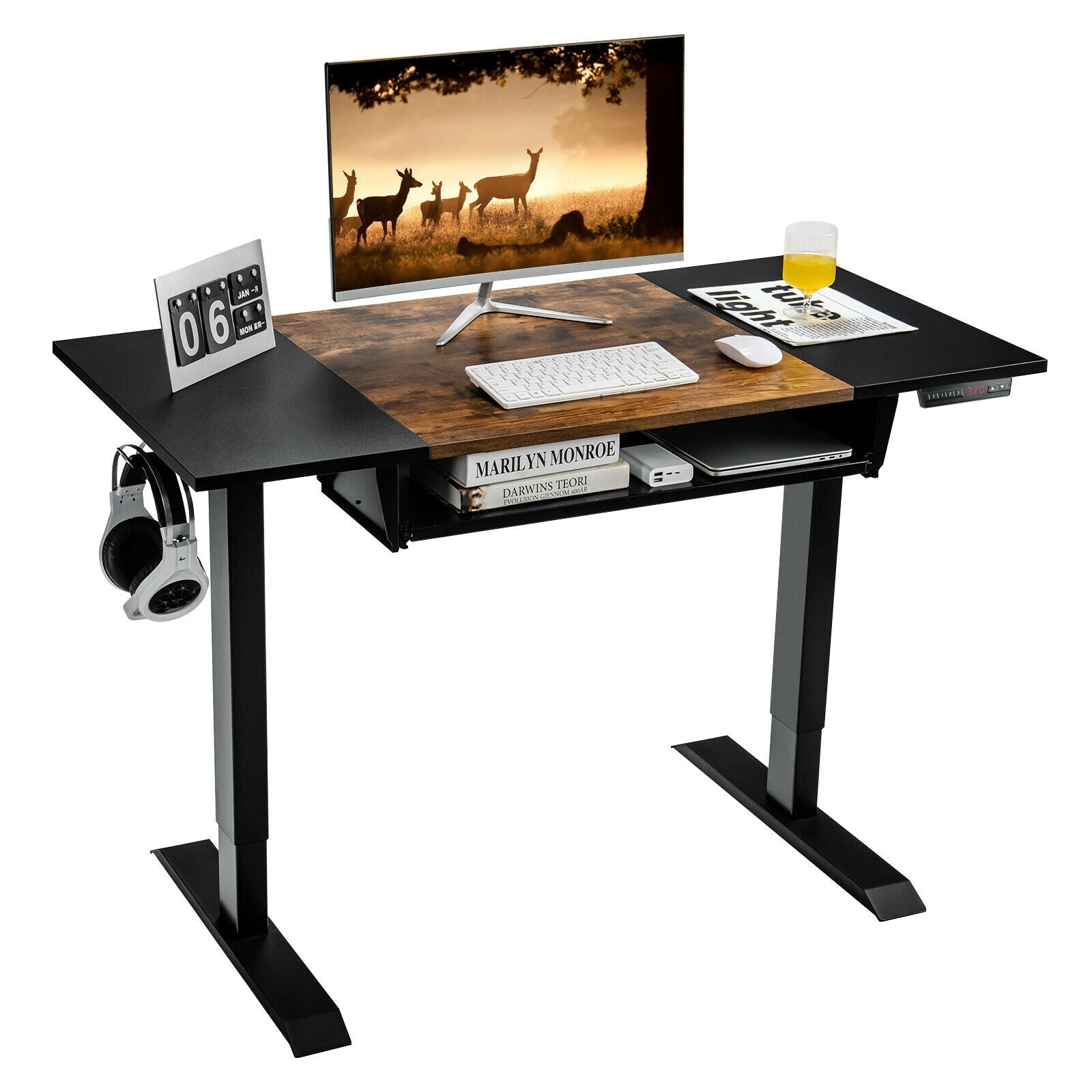 48 Inch Electric Sit to Stand Desk with Keyboard Tray