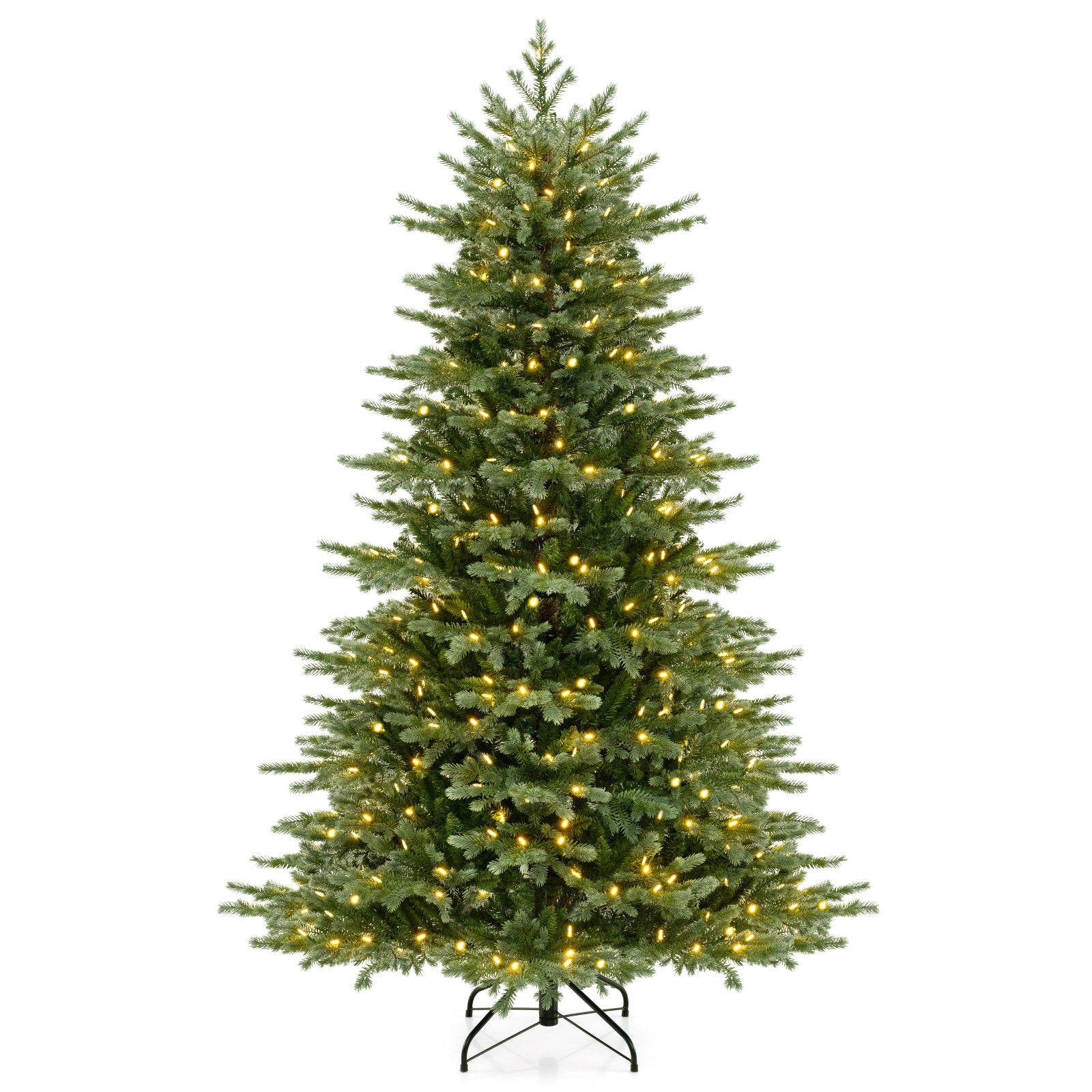 5/6/7 Feet Artificial Christmas Tree with 1426/2116/3156 Lush PVC and 200/300/400 Warm White LED Lights