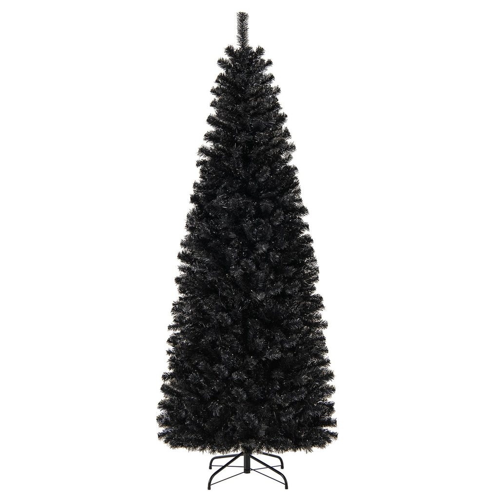 Pre-lit Christmas Halloween Tree with PVC Branch Tips and Warm White Lights