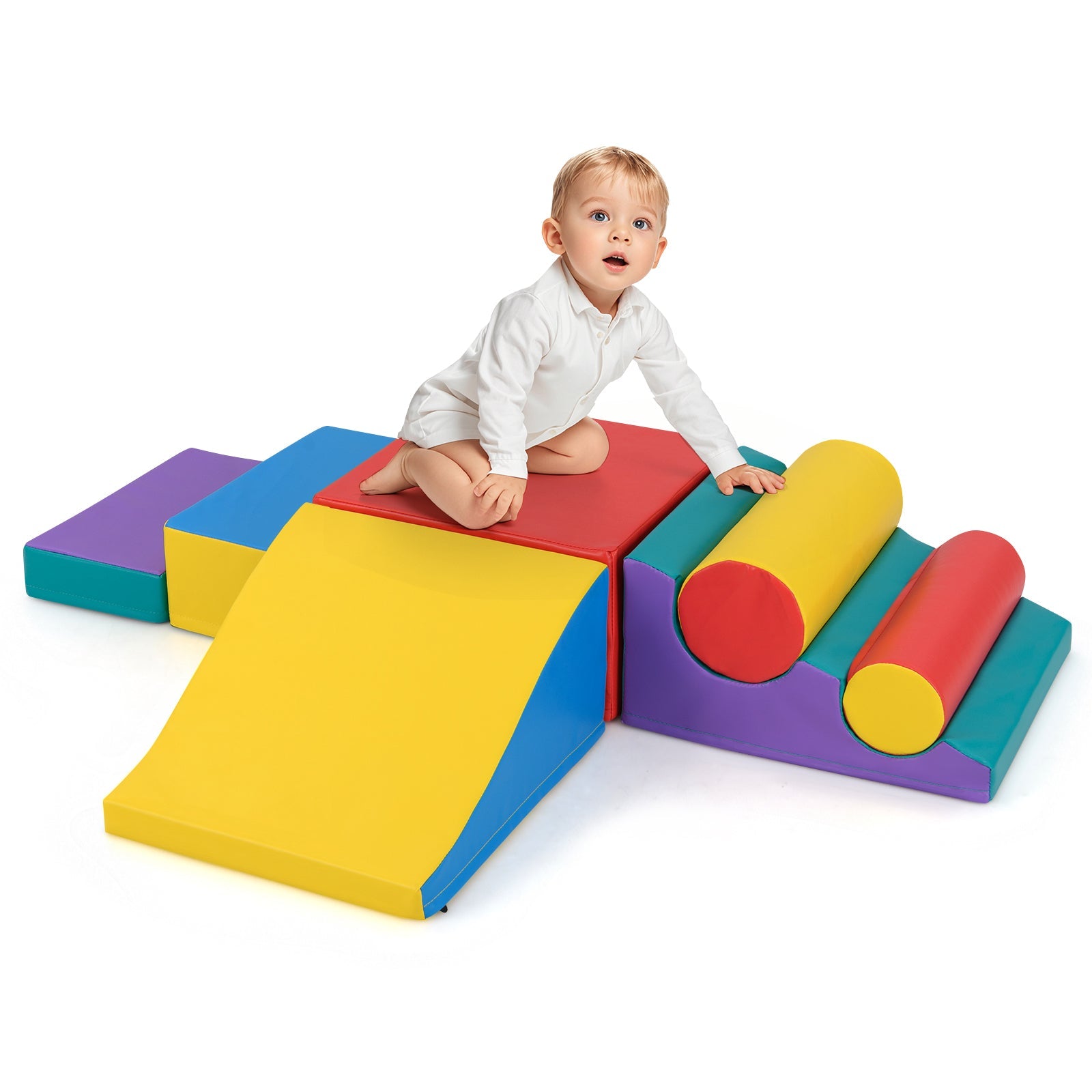 7-Piece Foam Blocks for Toddlers Soft Climbing Toys Indoor Play for Babies