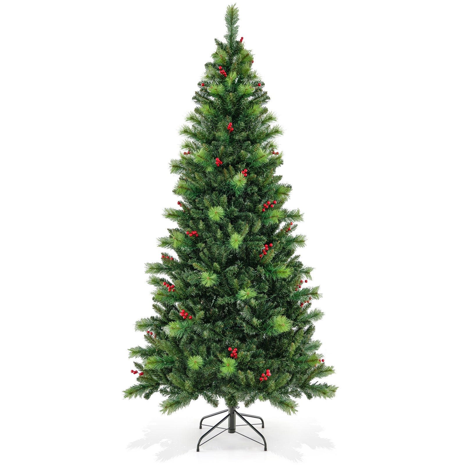 6/7/8 Feet Pre-Lit Artificial Christmas Tree with 300/400/500 LED Lights