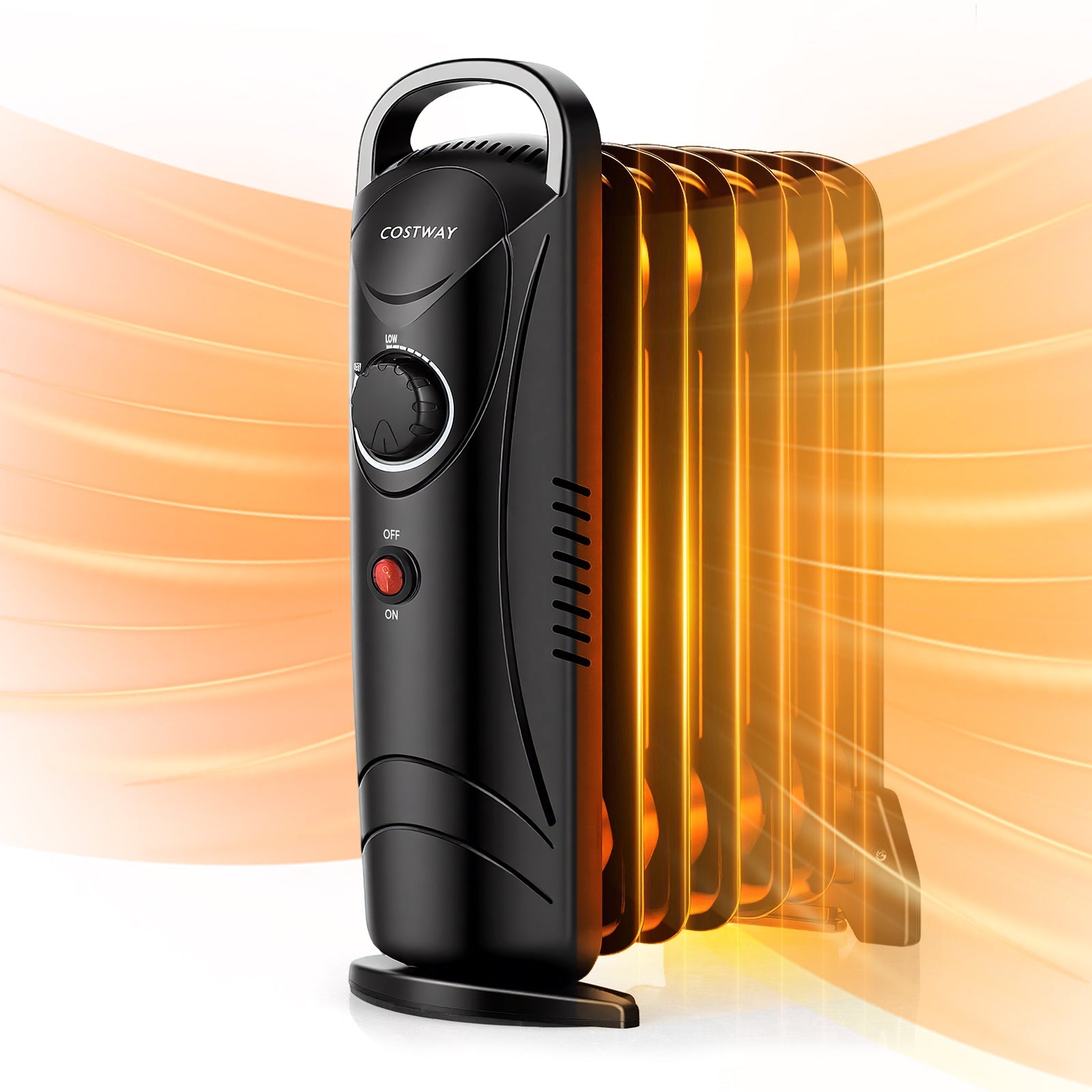 700W Electric Oil Filled Radiator Heater with Adjustable Thermostat