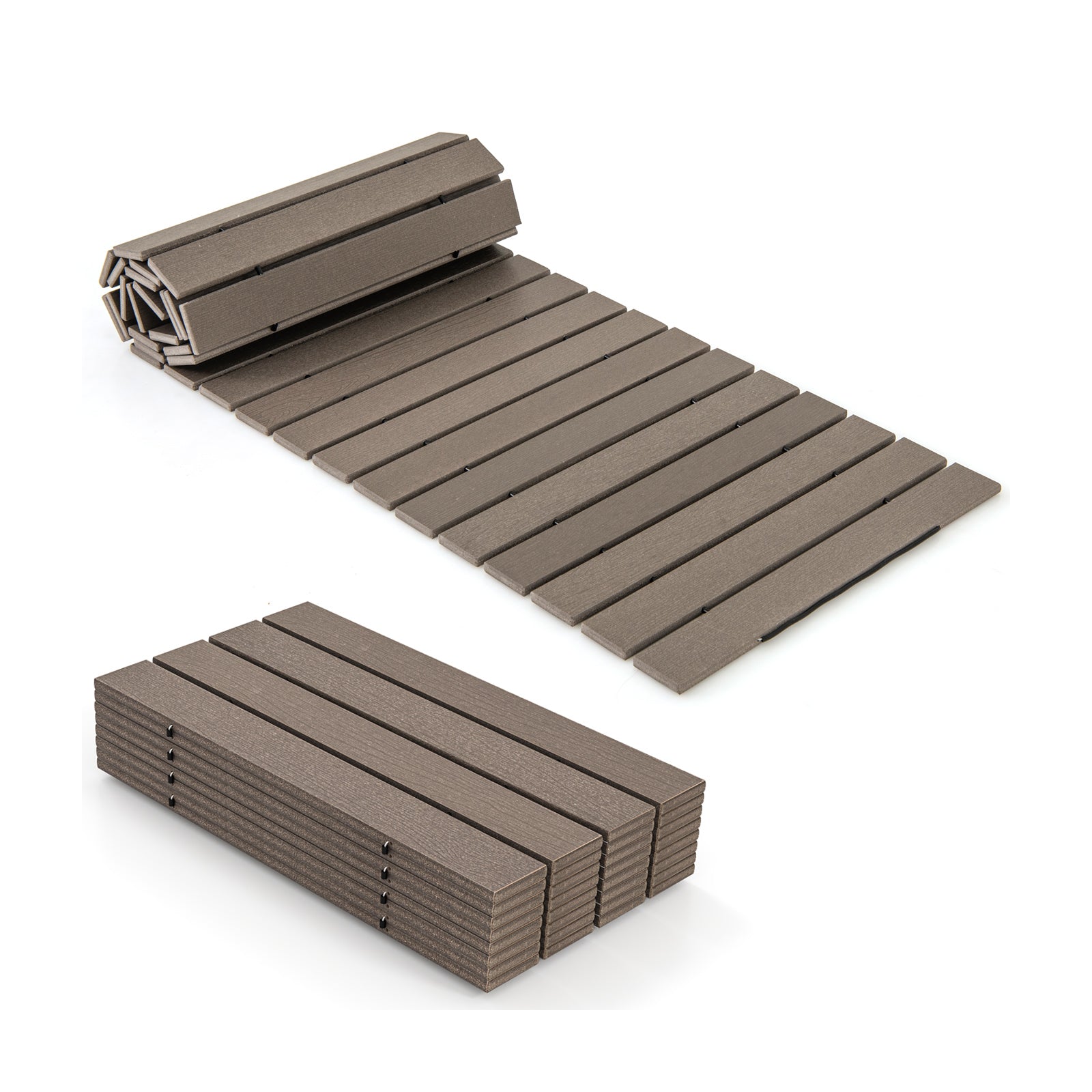 8 Ft Outdoor Garden Pathway Patio Roll Out Straight Walkways with Metal Wire Connection