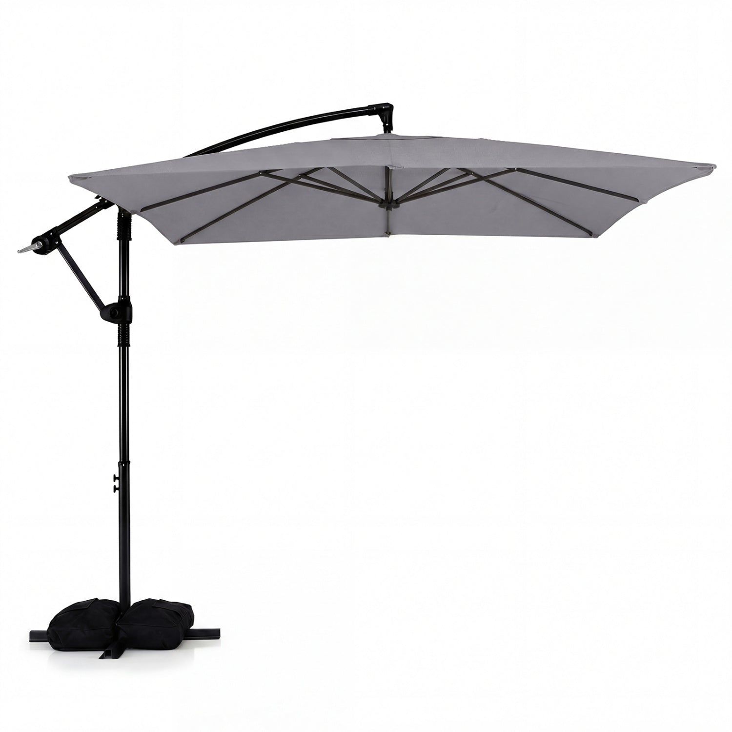 8 x 8 FT Offset Cantilever Patio Umbrella Square Hanging Outdoor Market Umbrella with 360¬∞ Rotation