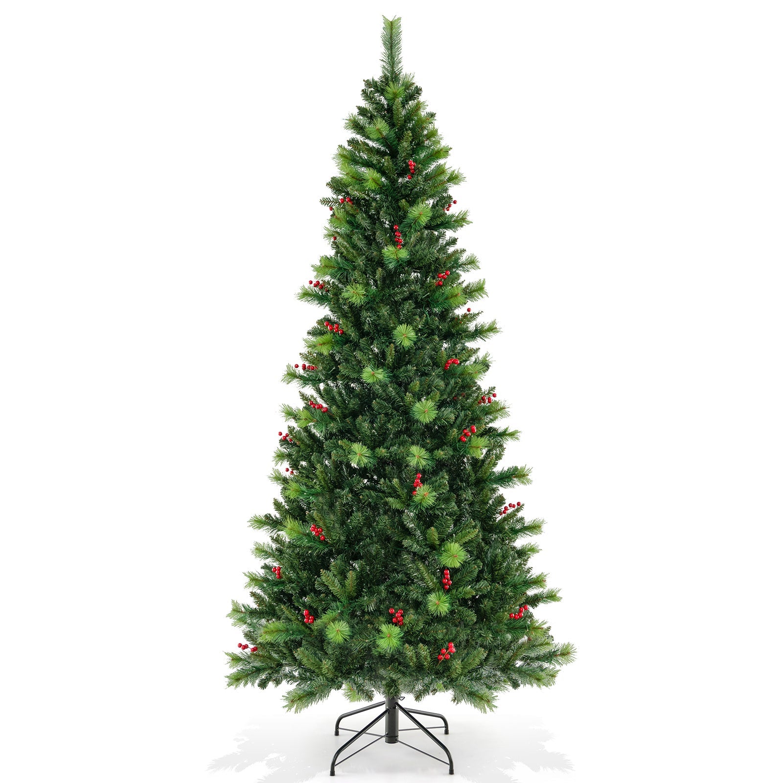 6/7/8 Feet Pre-Lit Artificial Christmas Tree with 300/400/500 LED Lights