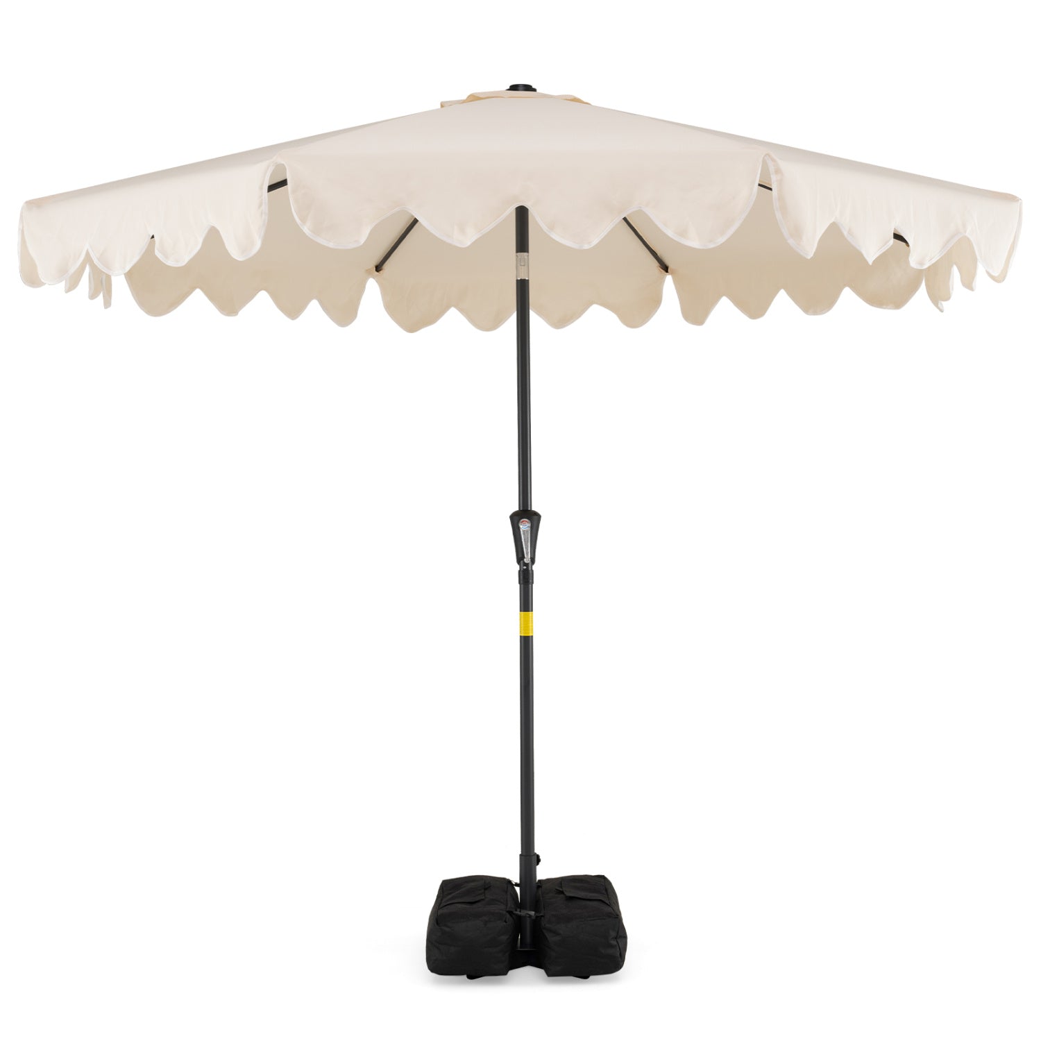 9 Feet Patio Umbrella with Weighted Base and Sandbags