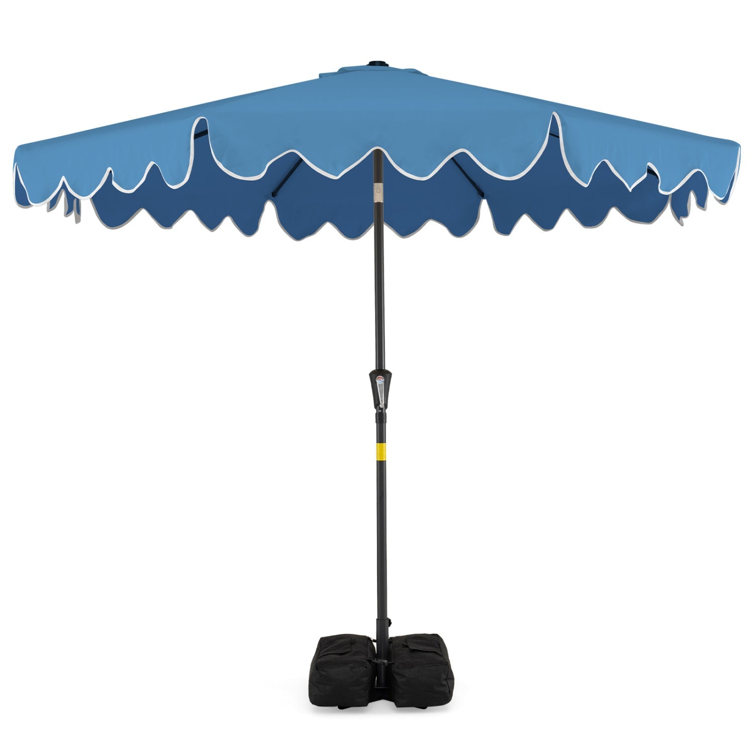 9 Feet Patio Umbrella with Weighted Base and Sandbags