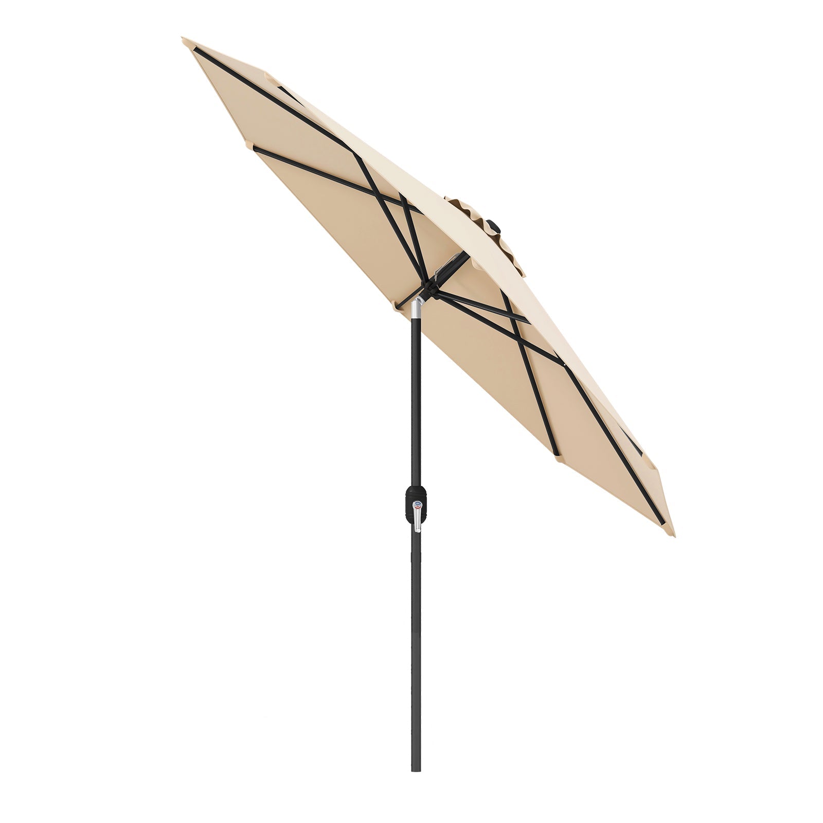 9 FT Outdoor Market Patio Table Umbrella Push Button Tilt Crank Lift-gray