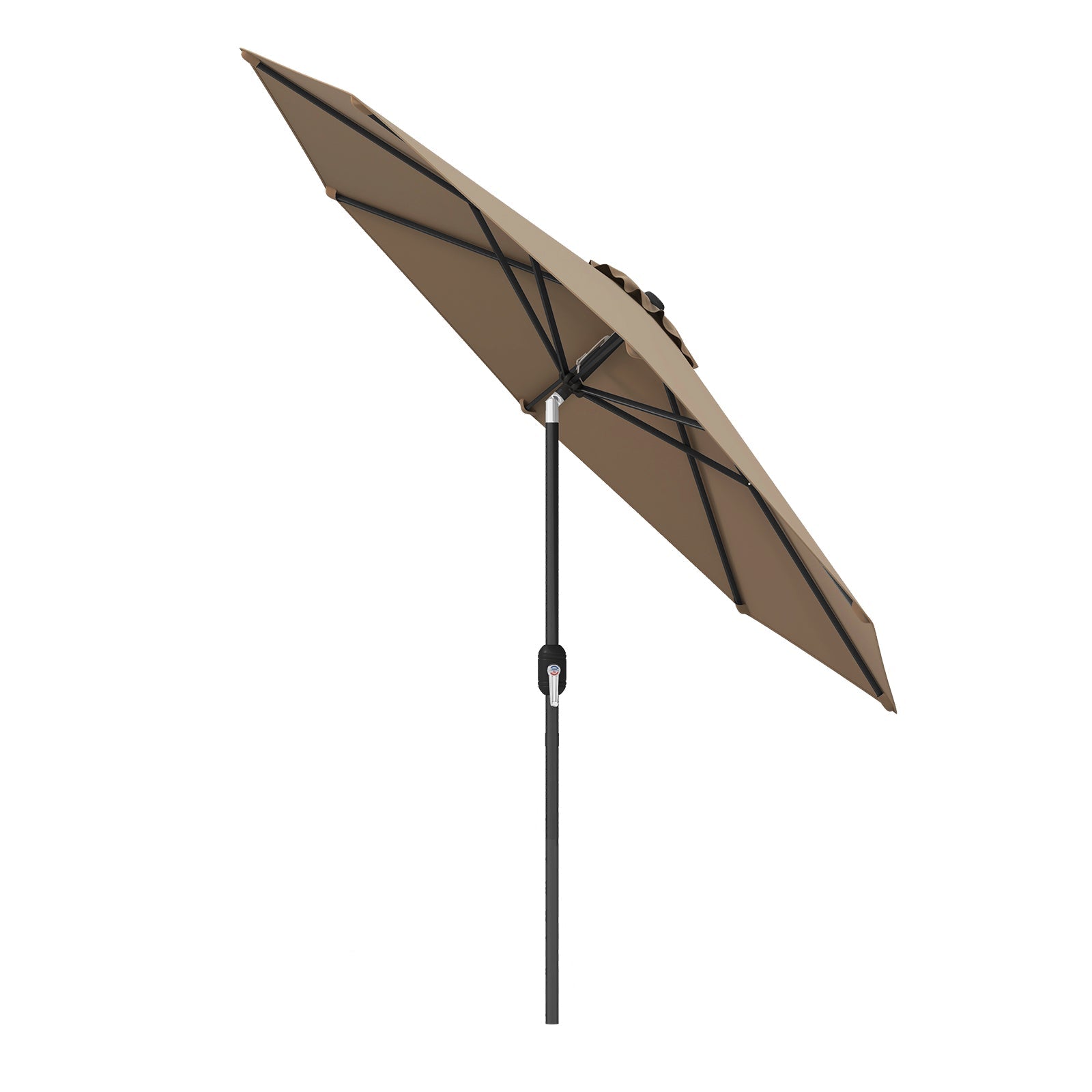 9 FT Outdoor Market Patio Table Umbrella Push Button Tilt Crank Lift-gray