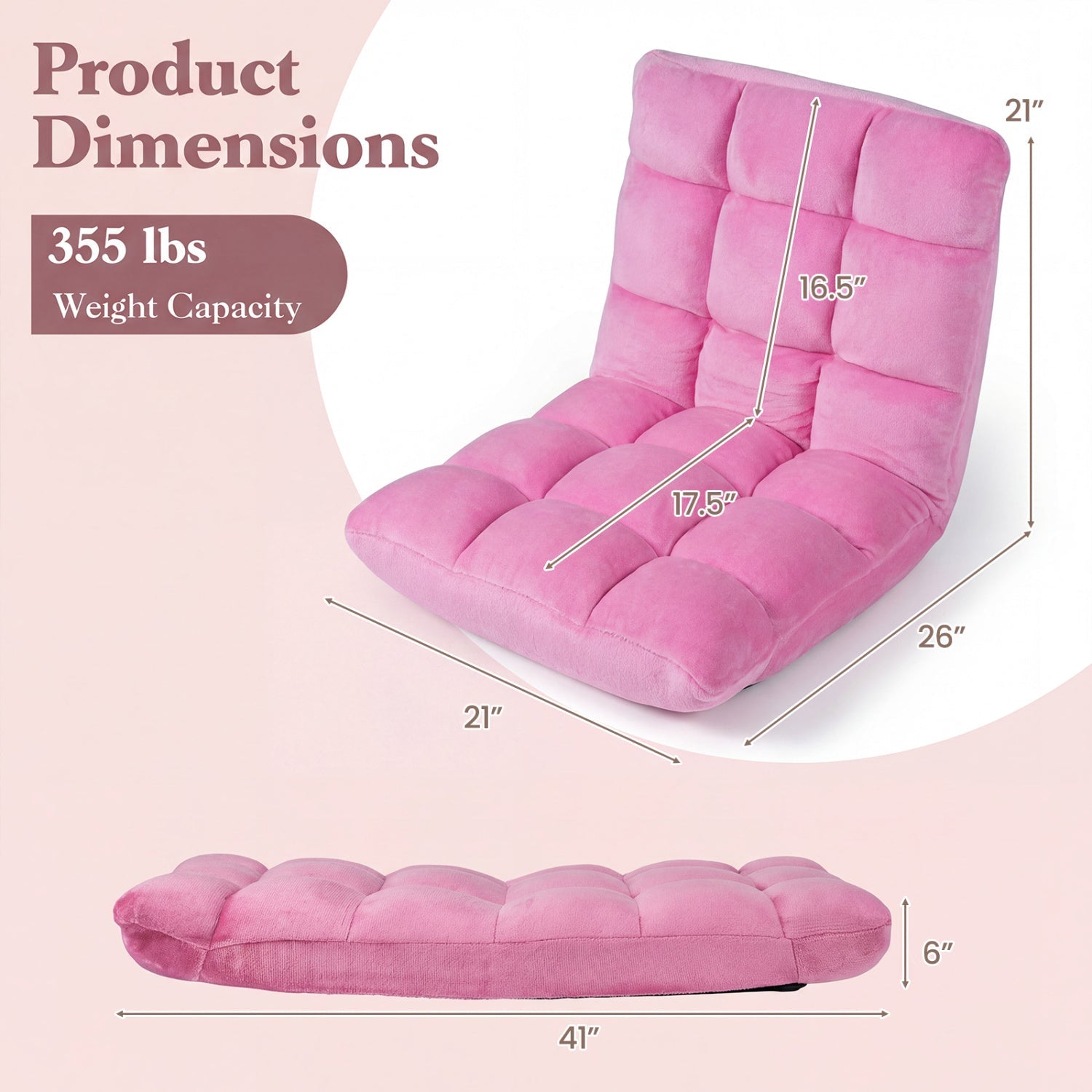 Adjustable 14-position Cushioned Floor Chair