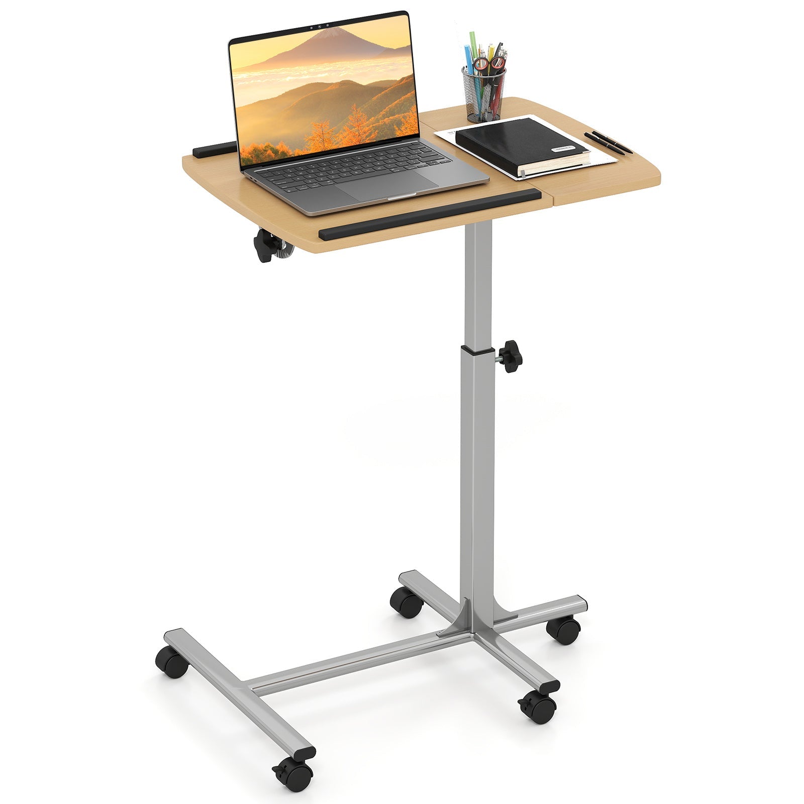 Adjustable Angle Height Rolling Laptop Table