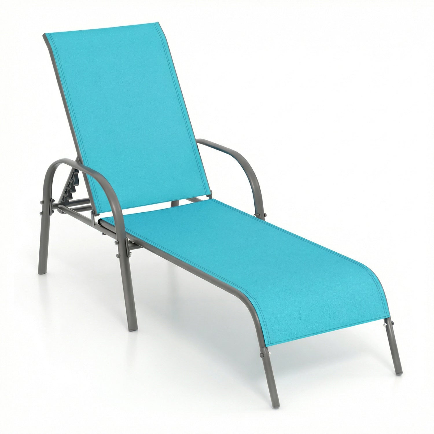 Adjustable Patio Chaise Folding Lounge Chair with Backrest