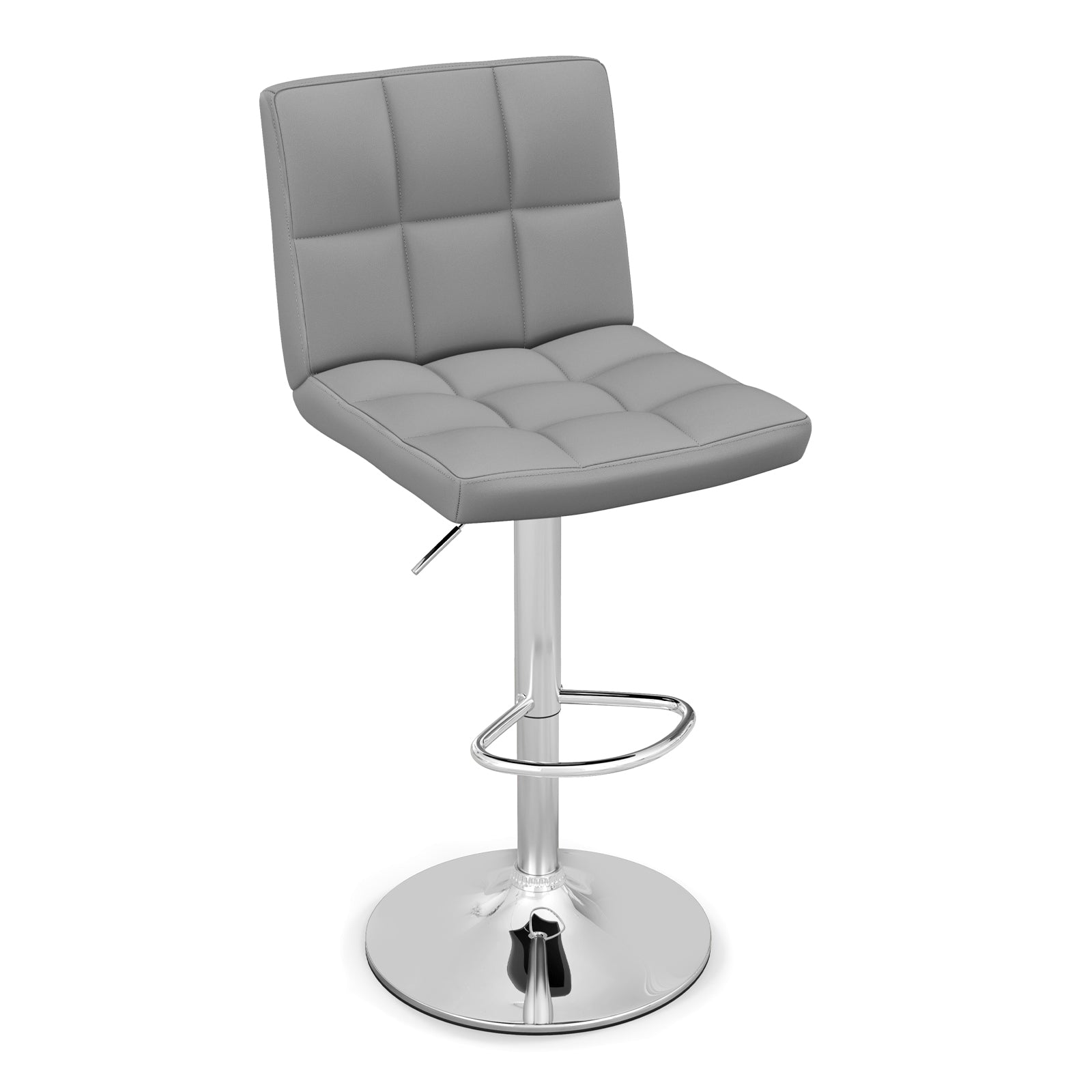 Adjustable Swivel Bar Stool with PU Leather-Brown