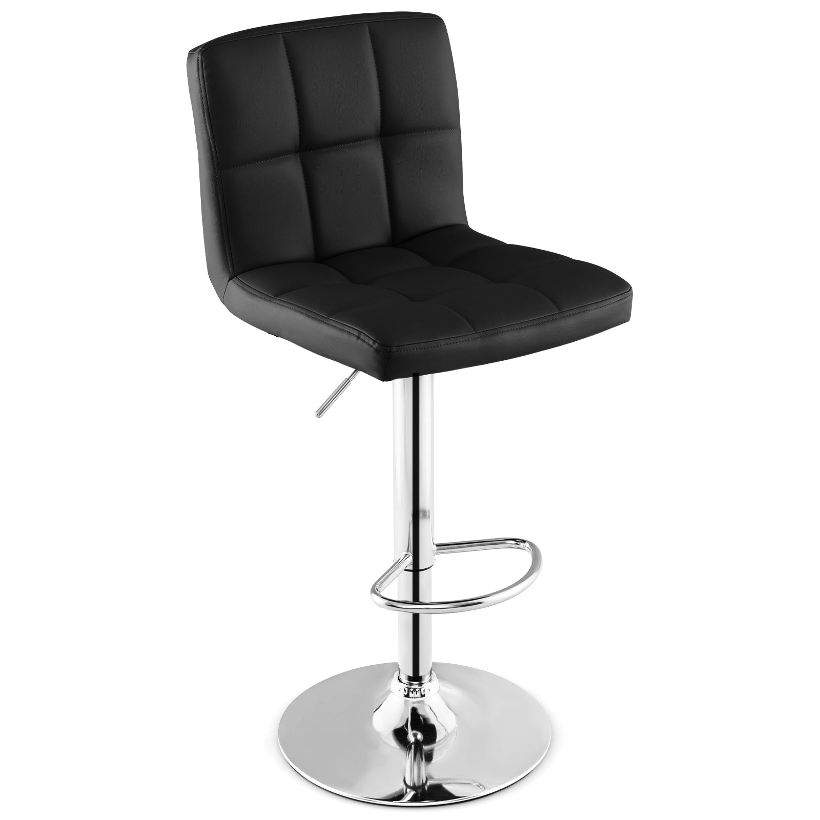 Adjustable Swivel Bar Stool with PU Leather-Brown