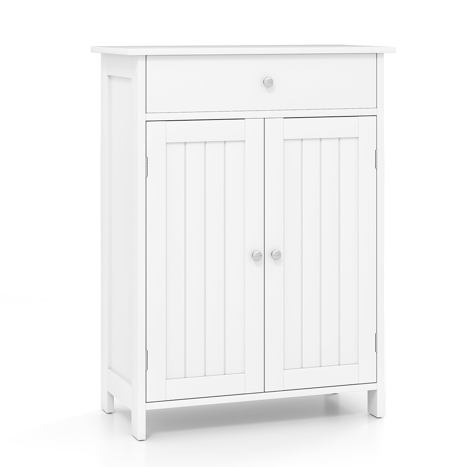 Bathroom Floor Cabinet Freestanding Storage Organizer with 2 Doors