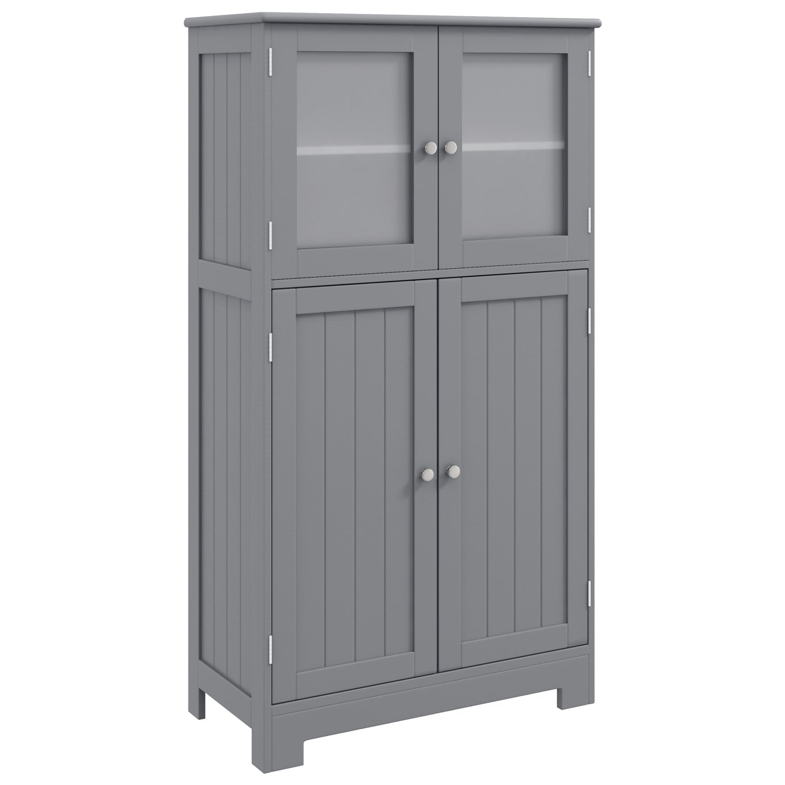 Bathroom Floor Storage Locker Kitchen Cabinet with Doors and Adjustable Shelf