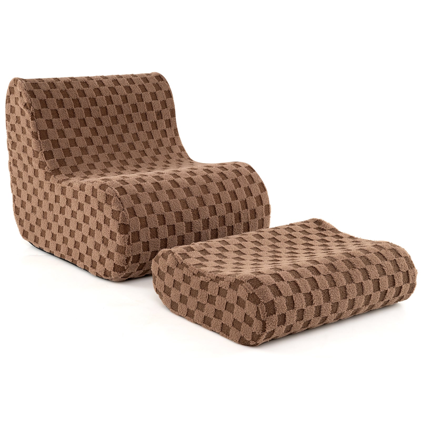 Bean Bag Chair with Ottoman and High Elasticity Sponge