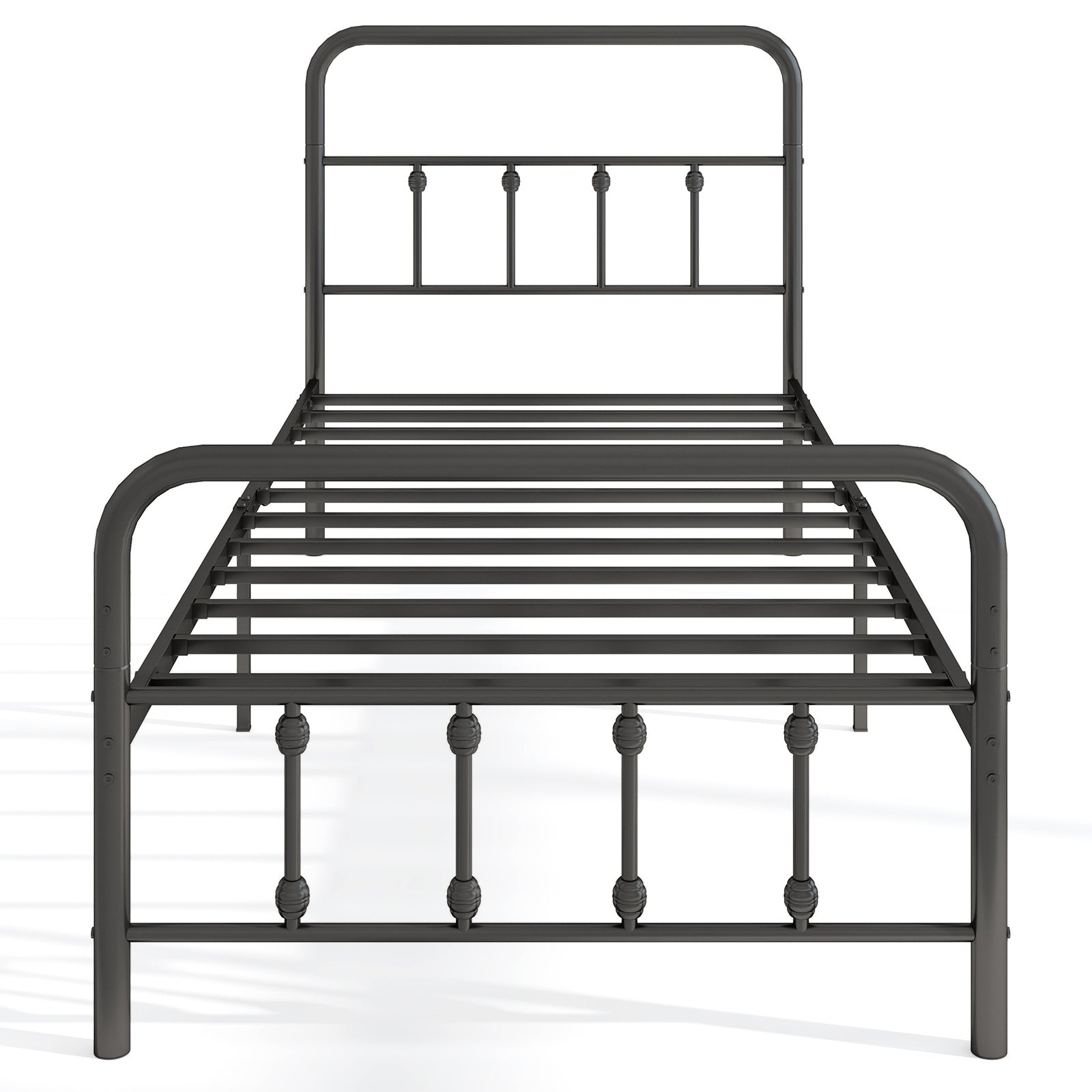 Bed Frame with Headboard and Under Bed Storage Black