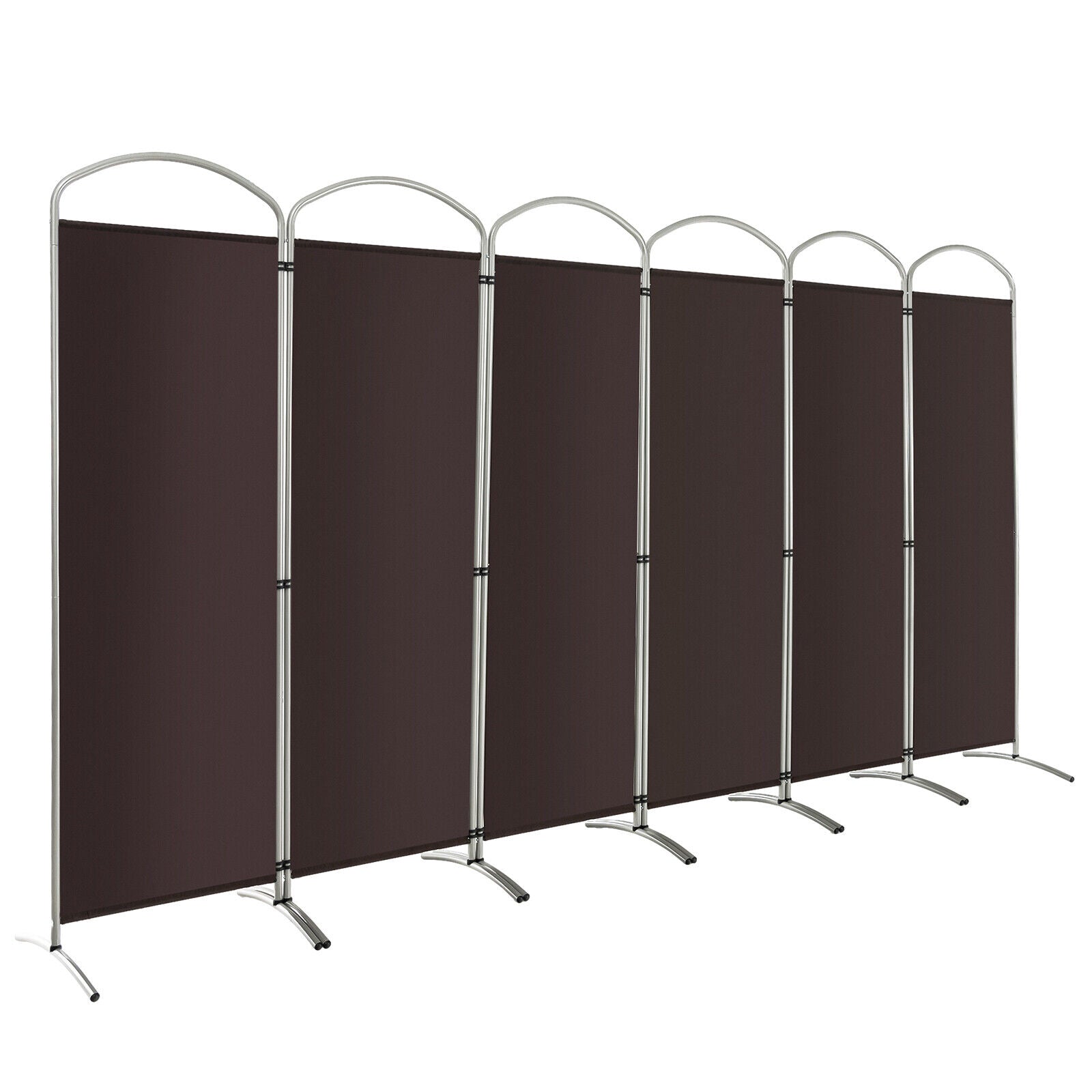 6 Feet 6-Panels Freestanding Folding Privacy Screen-White