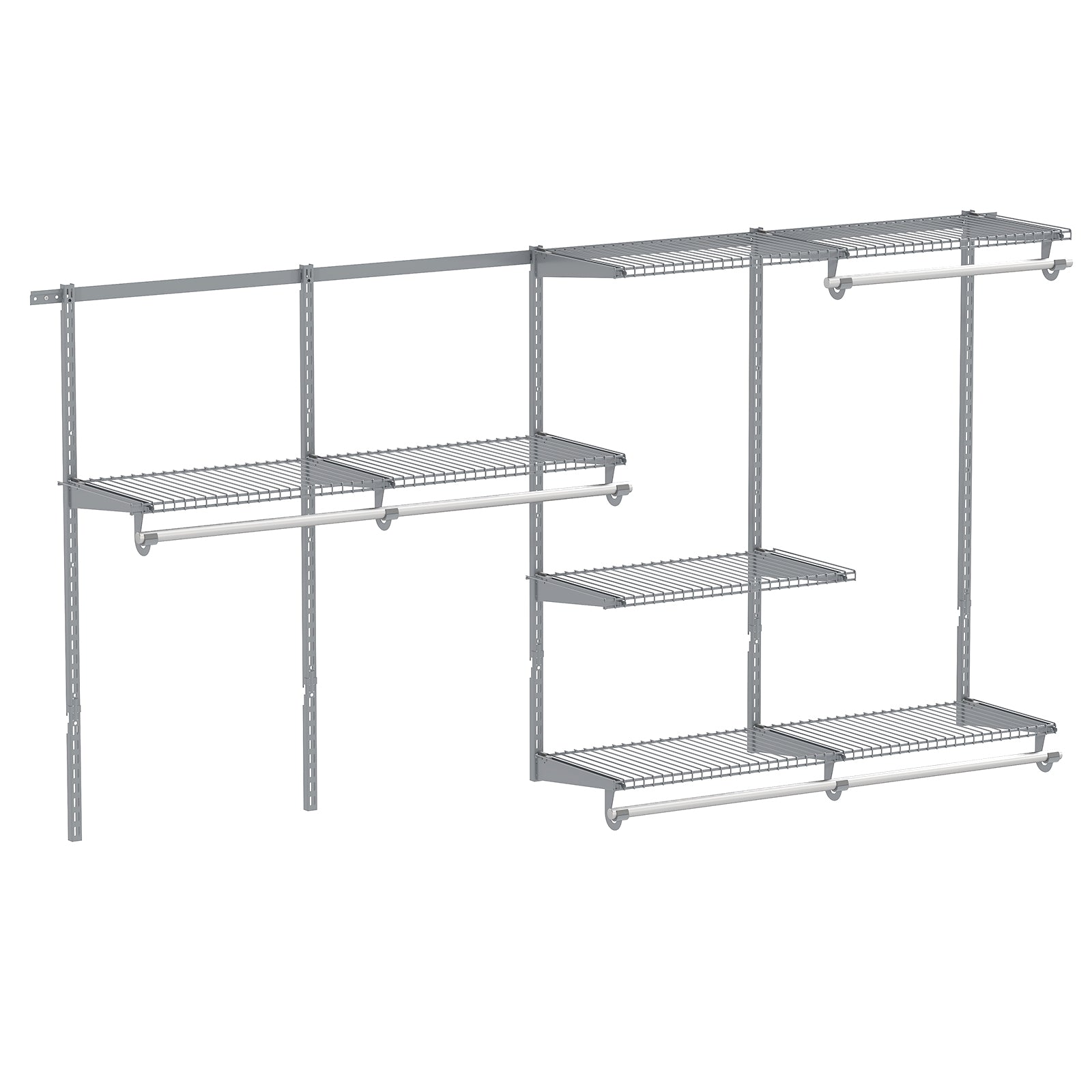 Closet System 4-8 FT Wall-Mounted Closet Shelves and Rod