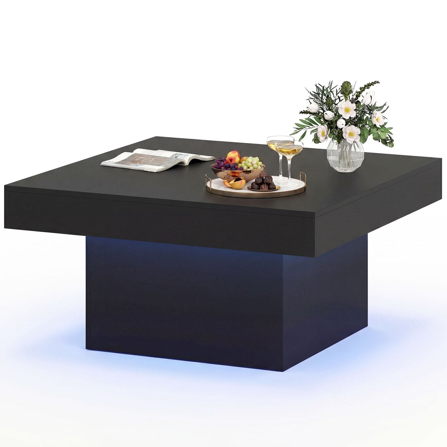 Coffee Table Accent Table with LED Lights and Dynamic Modes